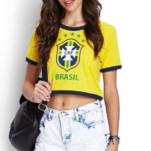 HP 🎉🎊 Forever 21 Brasil Logo Top Crop Shirt